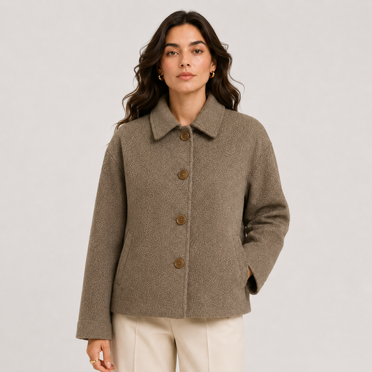Women's Relaxed Fit Button Front Jacket for Fall and Winter 0