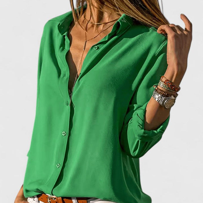 Women's Cardigan Blouse UK – Lightweight Chiffon V-Neck | The Odalys | Huna