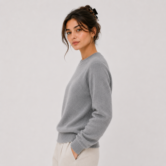 Women's Classic Cashmere-Feel Sweater UK – Lightweight Warm Knitwear | The Delyth | Huna
