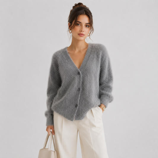 Women's Knit Cardigan Comfortable Long Sleeve Button Sweater 0
