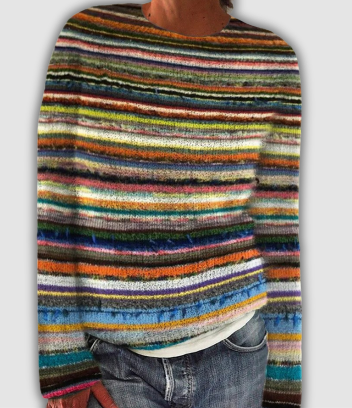 Women's Nordic Retro Sweater UK – Multicolor Soft Knit | The Signe | Huna