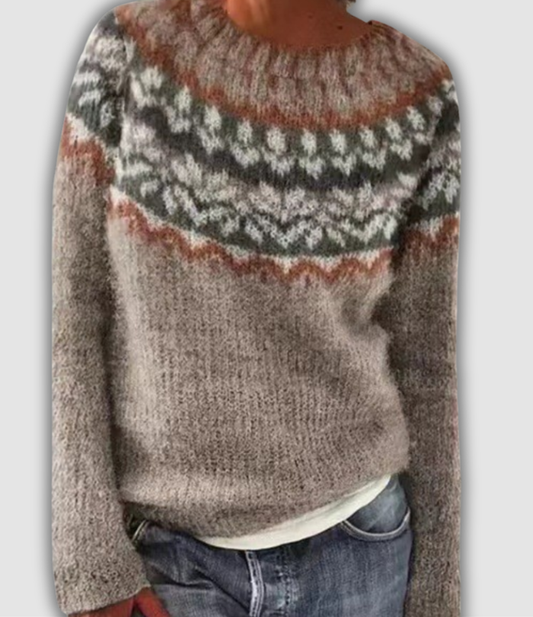 Women's Oversized Sweater UK – Patterned Knit Warm | The Aveline | Huna