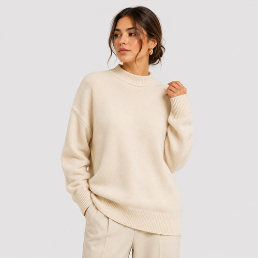Women's Premium Oversized Sweater UK – Cozy Long Sleeve Knit | The Hesper | Huna