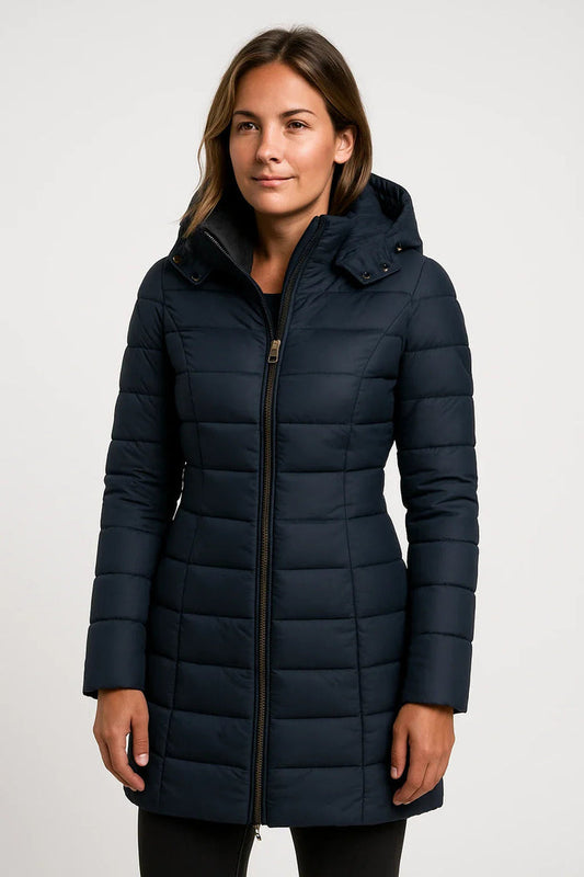 Women's Quilted Puffer Jacket UK – Stylish Mid-Length Winter | The Fenella | Huna