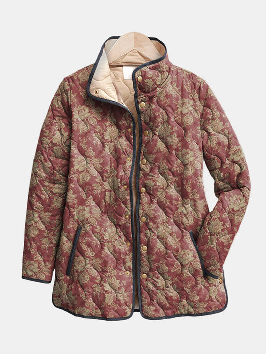 Women's Retro Floral Jacket UK – Lightweight Soft Fabric | The Corinne | Huna