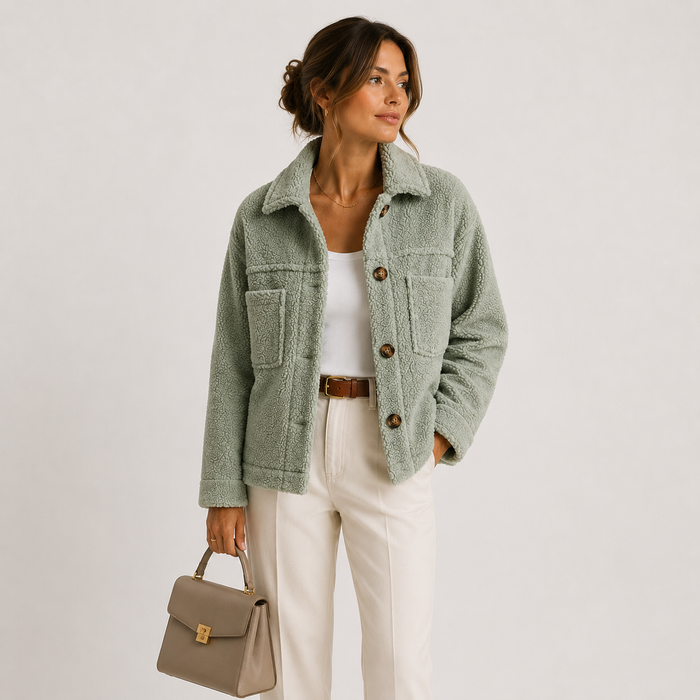 Women's Plush Sherpa Jacket Cozy Lightweight Casual Shacket 0