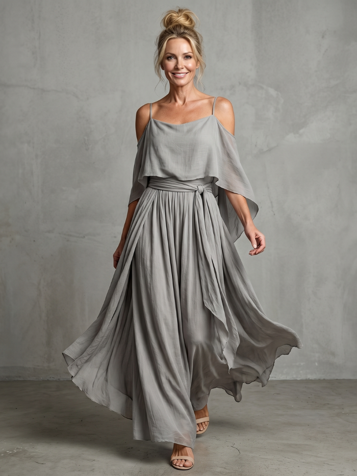Women's Two Piece Set – Cold Shoulder & Wide Leg Co-ord | The Marisol | Huna