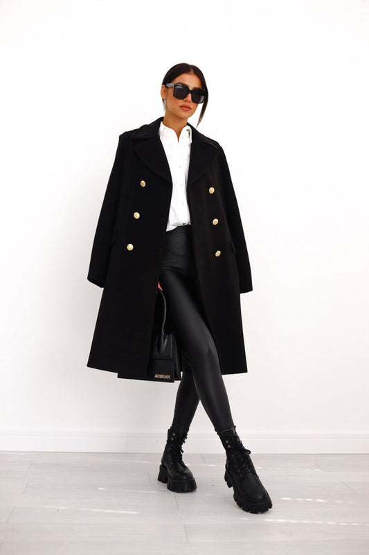 Women's Wool Blend Coat UK – Elegant Long Winter Outerwear | The Ottavia | Huna