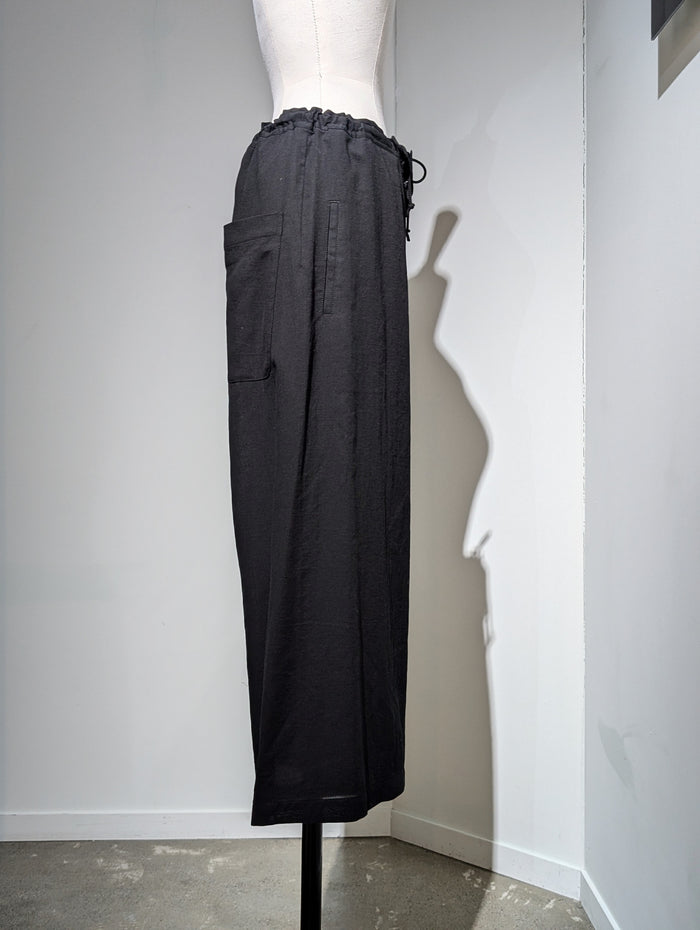 Y's　COTTON VOILE VIYELLA FRONT TUCK WIDE PANTS