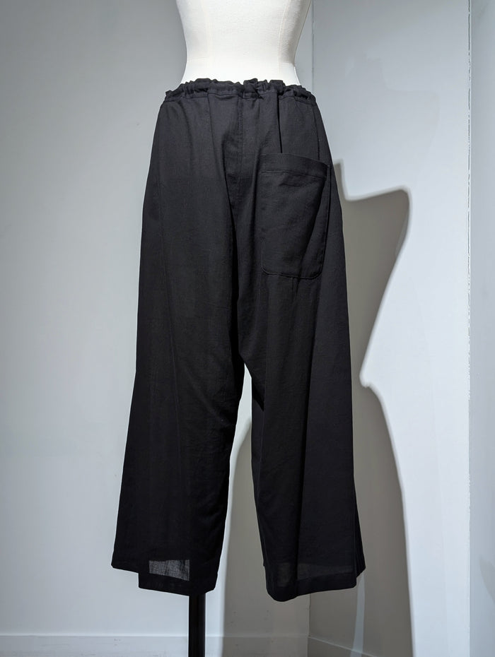 Y's　COTTON VOILE VIYELLA FRONT TUCK WIDE PANTS