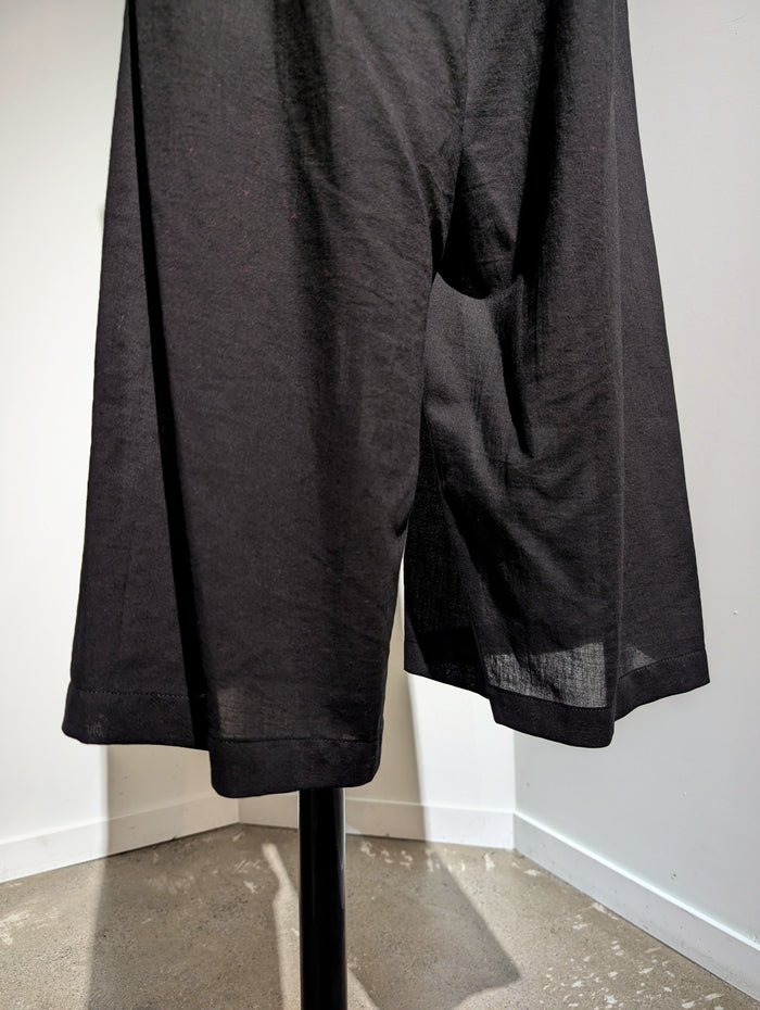 Y's　COTTON VOILE VIYELLA FRONT TUCK WIDE PANTS