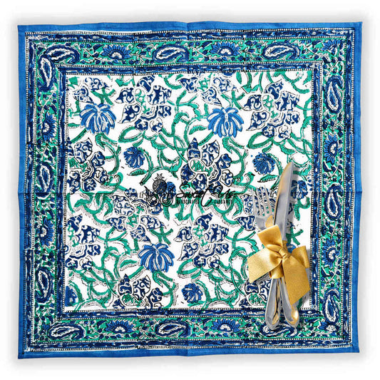 Ziva Hand-blocked Paisley Cotton Napkins (Set of 4)